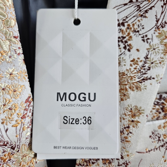 NWT Mogu Men's Blazer, Size 36, Yellow and Red Floral Pattern - Picture 4 of 8